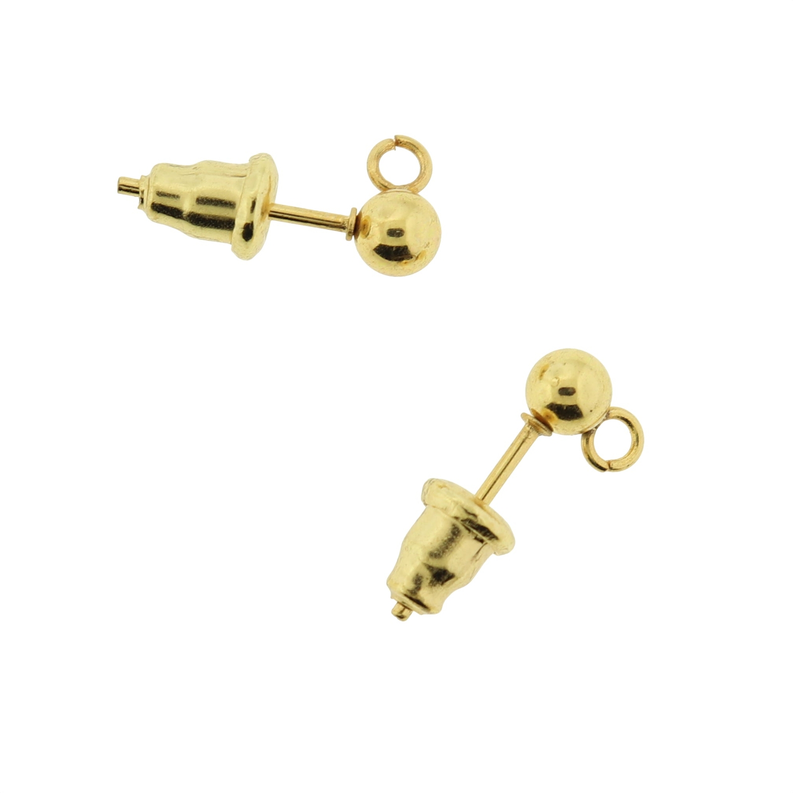 18K Gold Plated Stainless Earrings - Stud Bases With Loop - 7mm x 4mm - 1 Pair