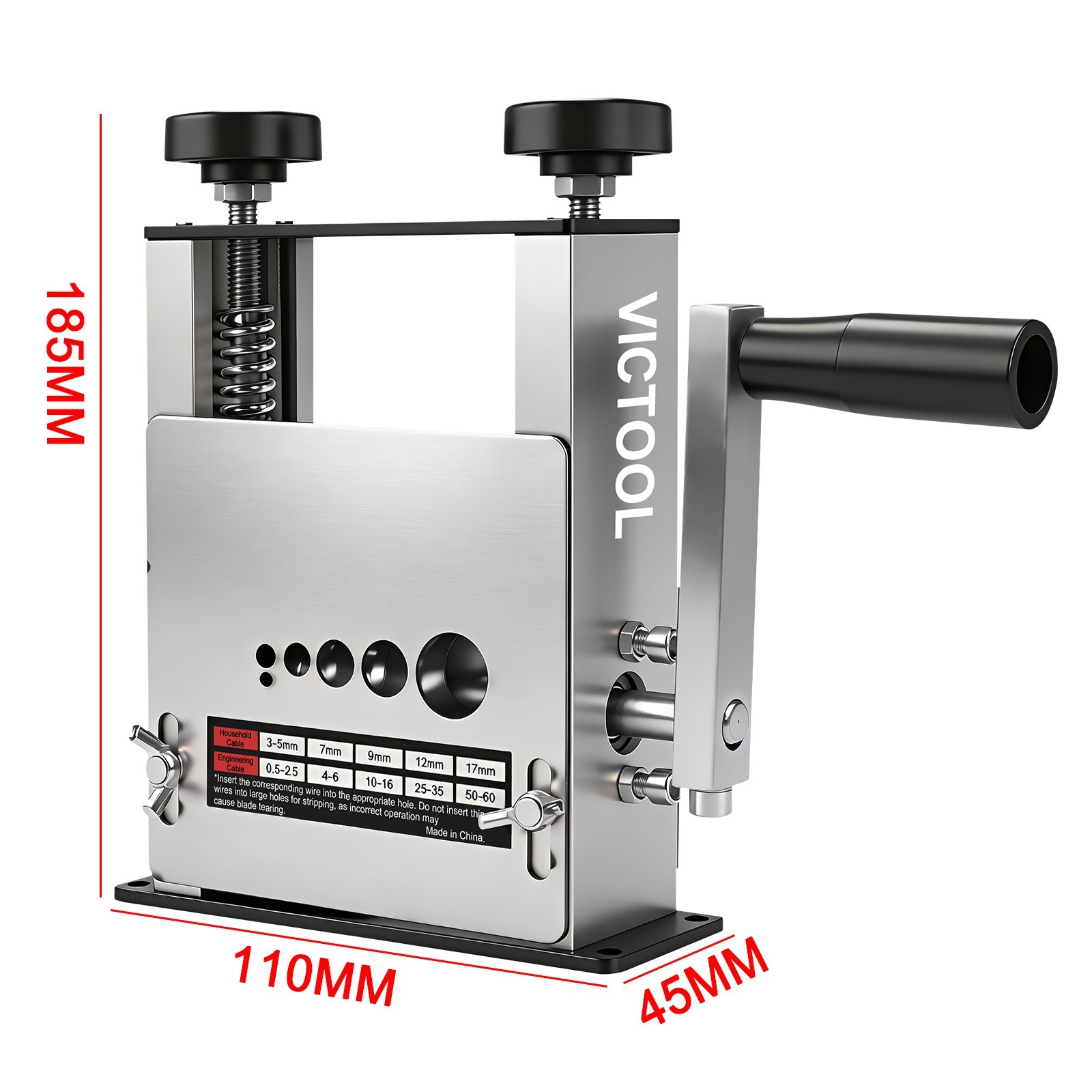 Manual Wire Stripping Machine 6 Channels 3-17mm Drill Powered Cable Stripper