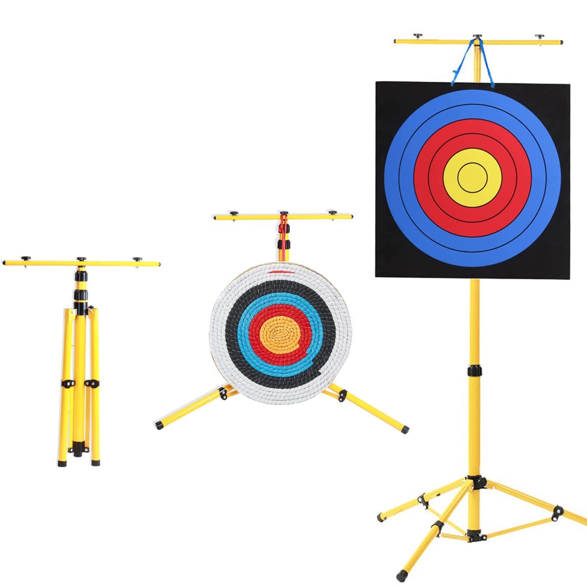 Archery Target Stand for Backyard Targets Shooting ​Adjustable Yellow