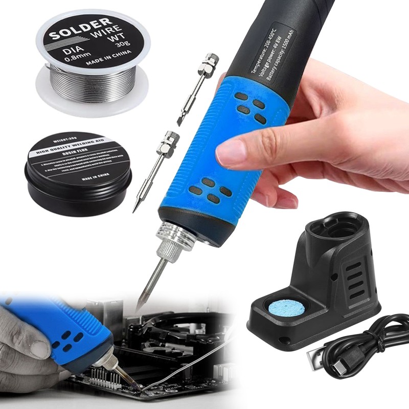 Cordless Soldering Iron Kit LED Display Portable Soldering Tools 392°F to 842°F