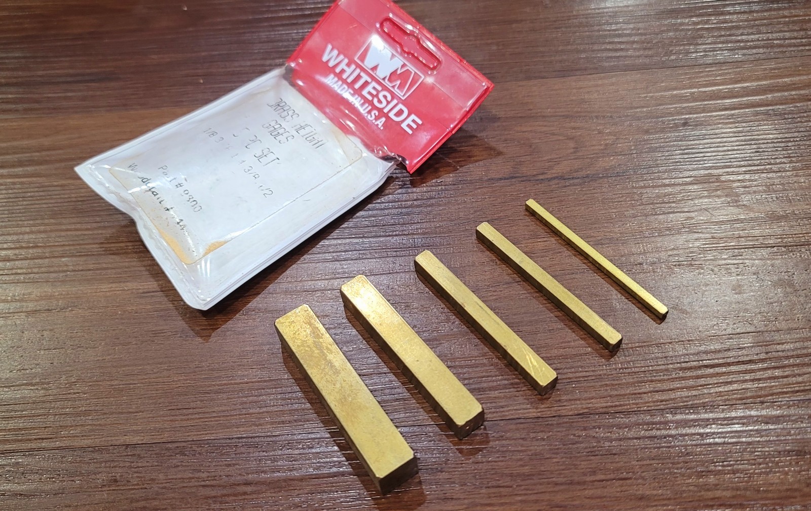 Whiteside Machine 9800 Brass Set Up Gauge Blocks 5 Pc Set