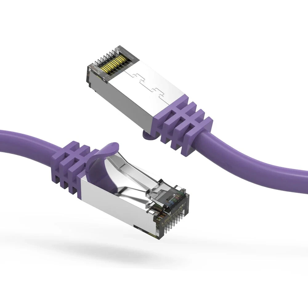 1Ft CAT8 S/FTP Ethernet Network Cable Purple 26AWG