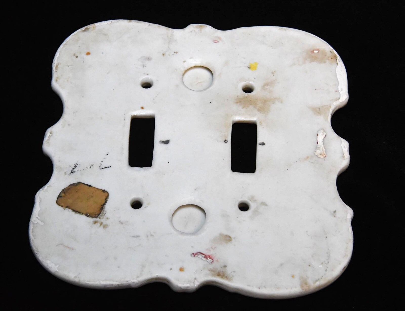 FLOWERED CERAMIC DOUBLE LIGHT SWITCH PLATE COVER
