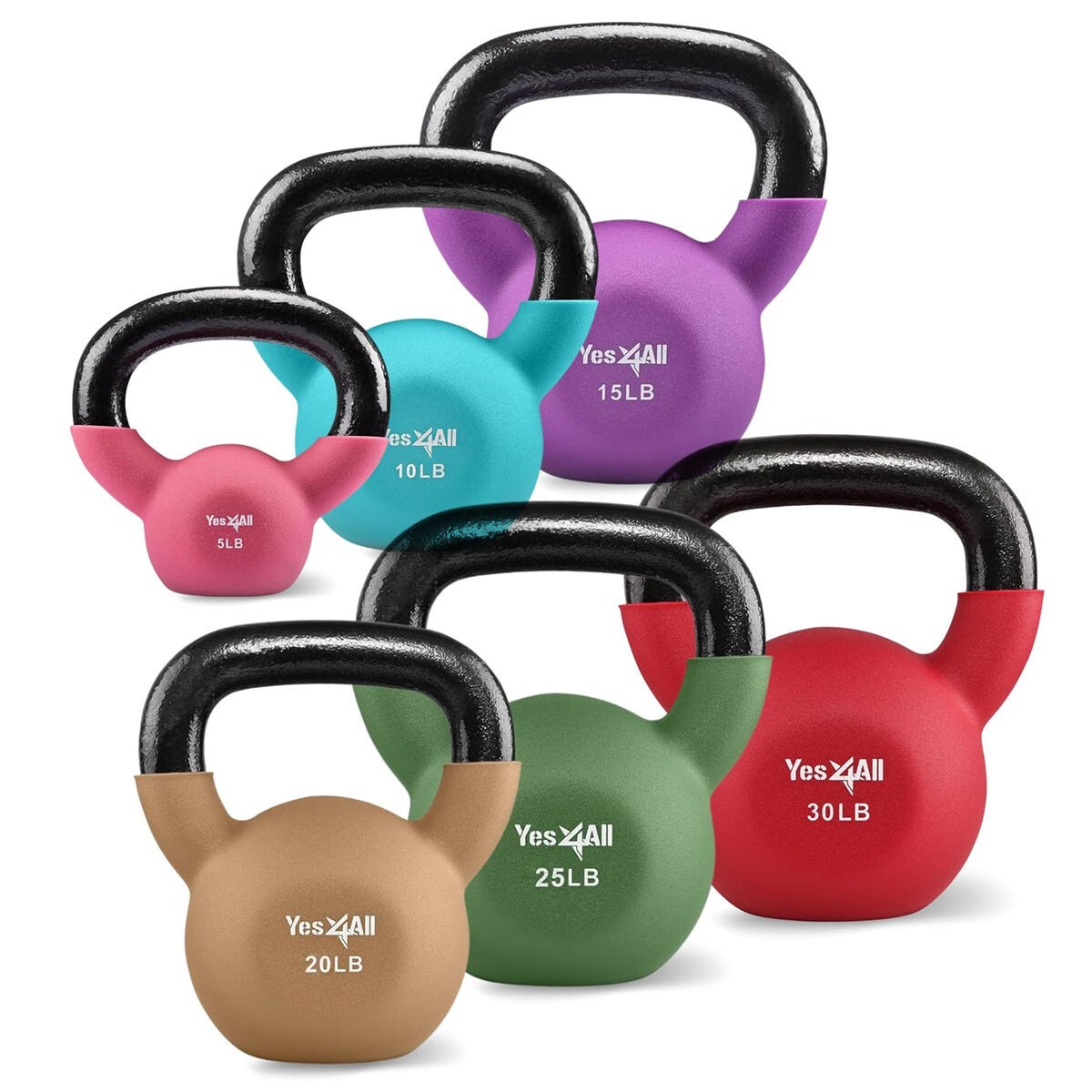 1X Single Cast Iron Neoprene Kettlebell 5/10/12/15/20/25/30/35/40/45/50/55/65lbs