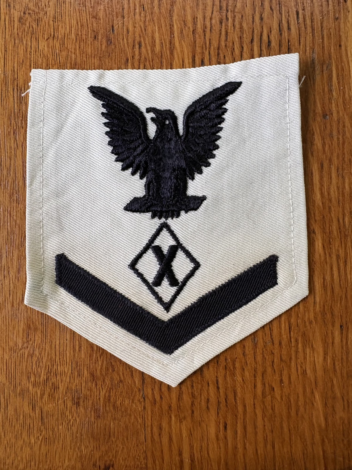 ORIGINAL SCARCE WHITE WW2 1943  USN PO3 "Unclassified" Rate Patch FREE SHIPPING!