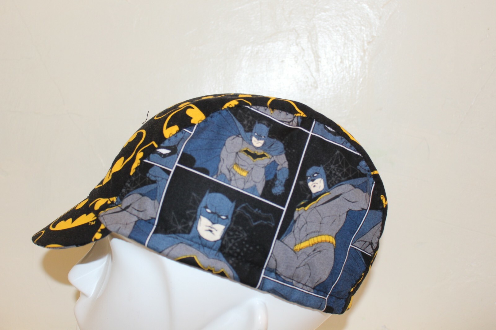 CYCLING CAP BATMAN IN ACTION  100% COTTON HANDMADE IN USA S/M/L