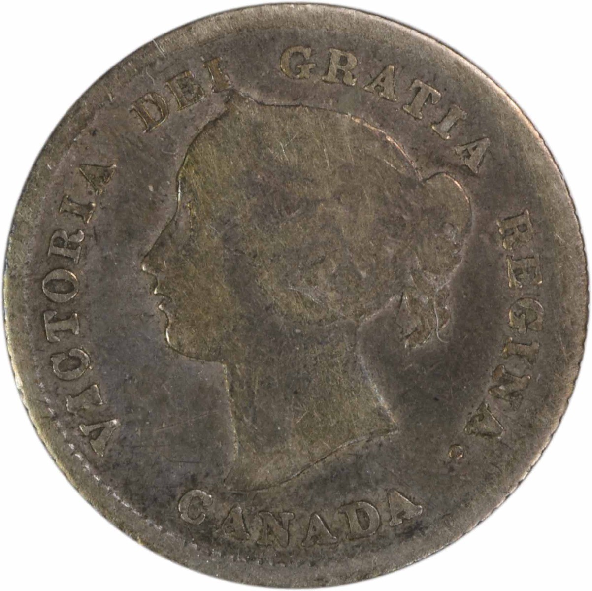 1874 H Canada 5 Cents Plain 4 KM2 F Uncertified #202