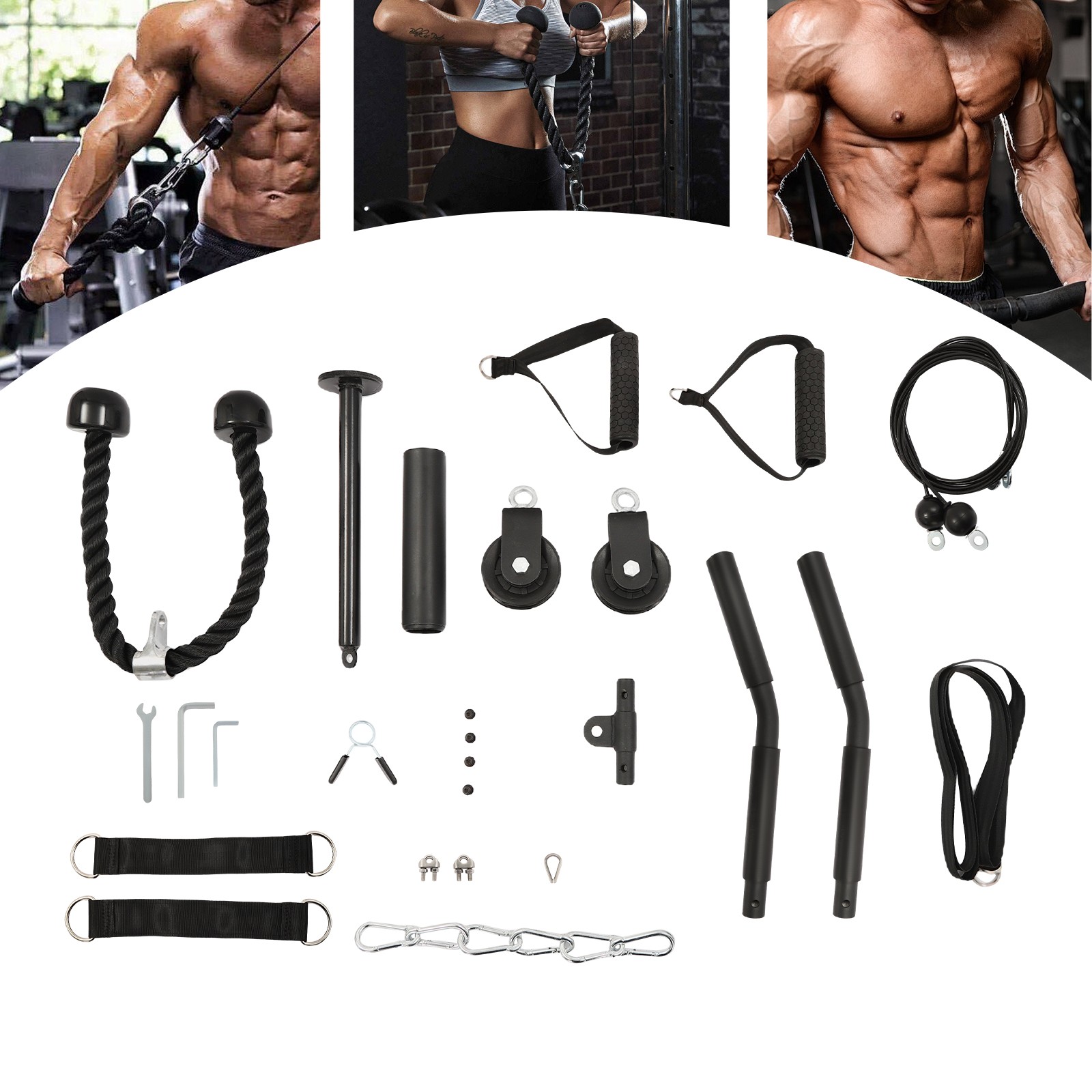 264.55 lb Pulley System Gym Cable Weight Pulley System Cable Pull Fitness Pulley