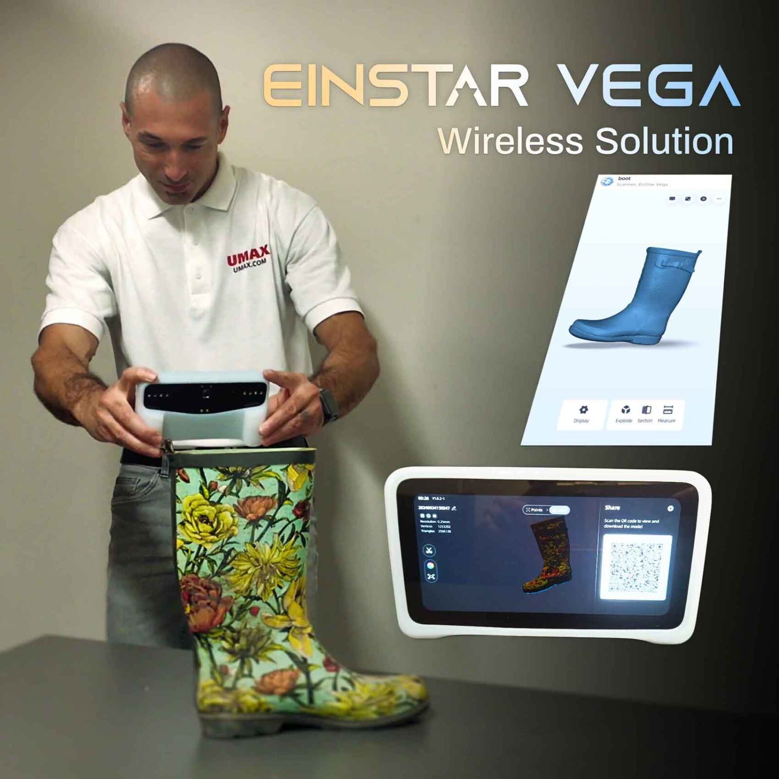 Einstar VEGA Handheld Wireless 3D Scanner 6.4 inch 2K AMOLED Build-in Computing
