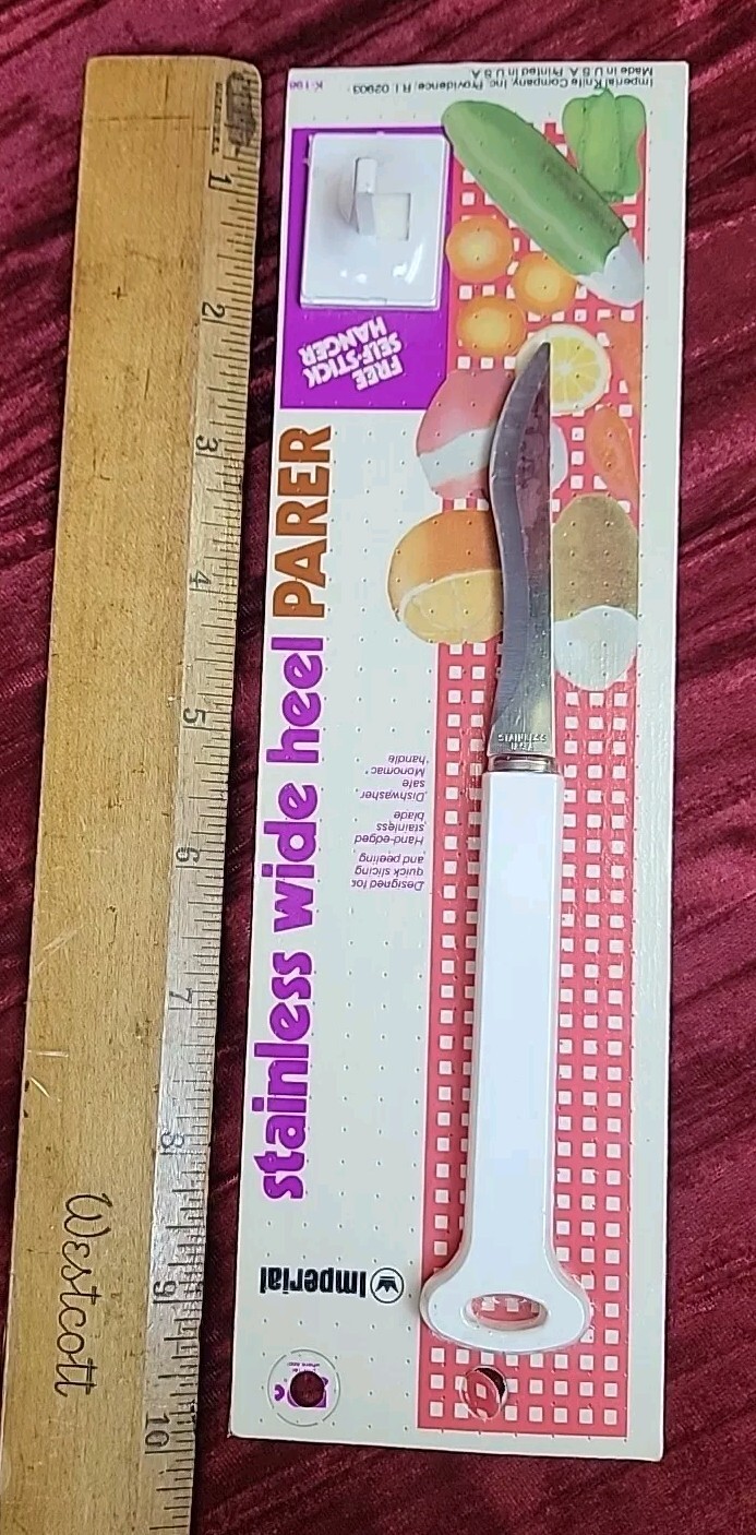 NEW SEALED NIP Vintage Imperial Stainless PLASTIC HANDLE WIDE HEEL PARER