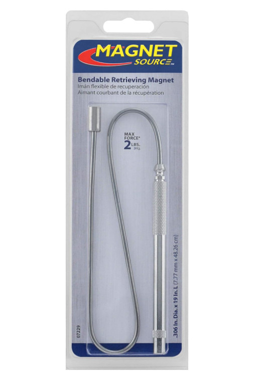 Master Magnetics Bendable Pickup Tool, 19” Long, 2lb Hold, Silver