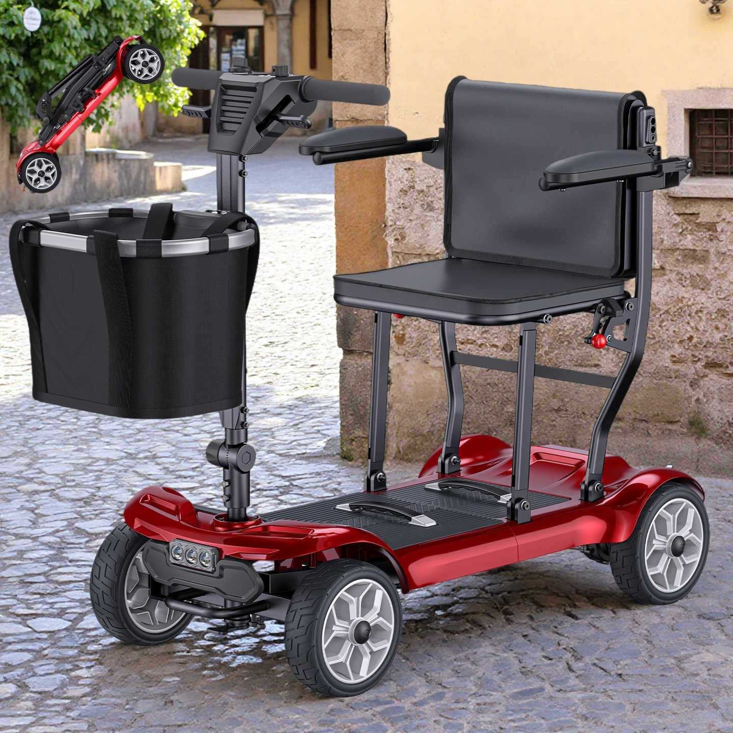 ENGWE 4 Wheel Mobility Scooter for Seniors Adult W3431 Heavy Duty Travel Scooter