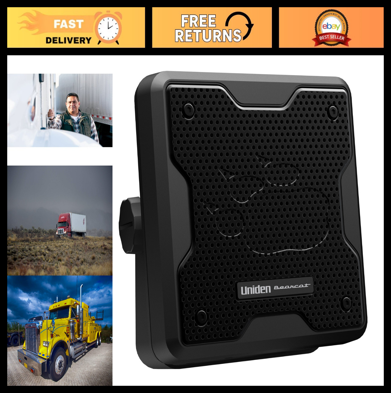 20W External Communications Speaker - Durable, Amplifies Scanners & CB Radios, B