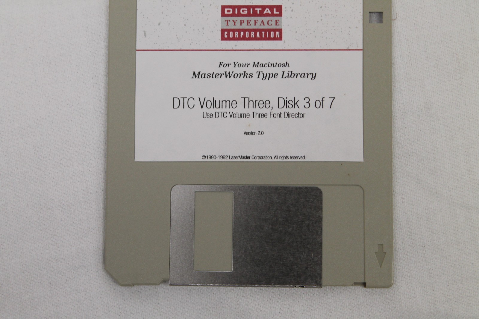 Mac MasterWorks Type Library Font Director DTC Vol 3 Disk 1-7 3.5" Floppy Disk