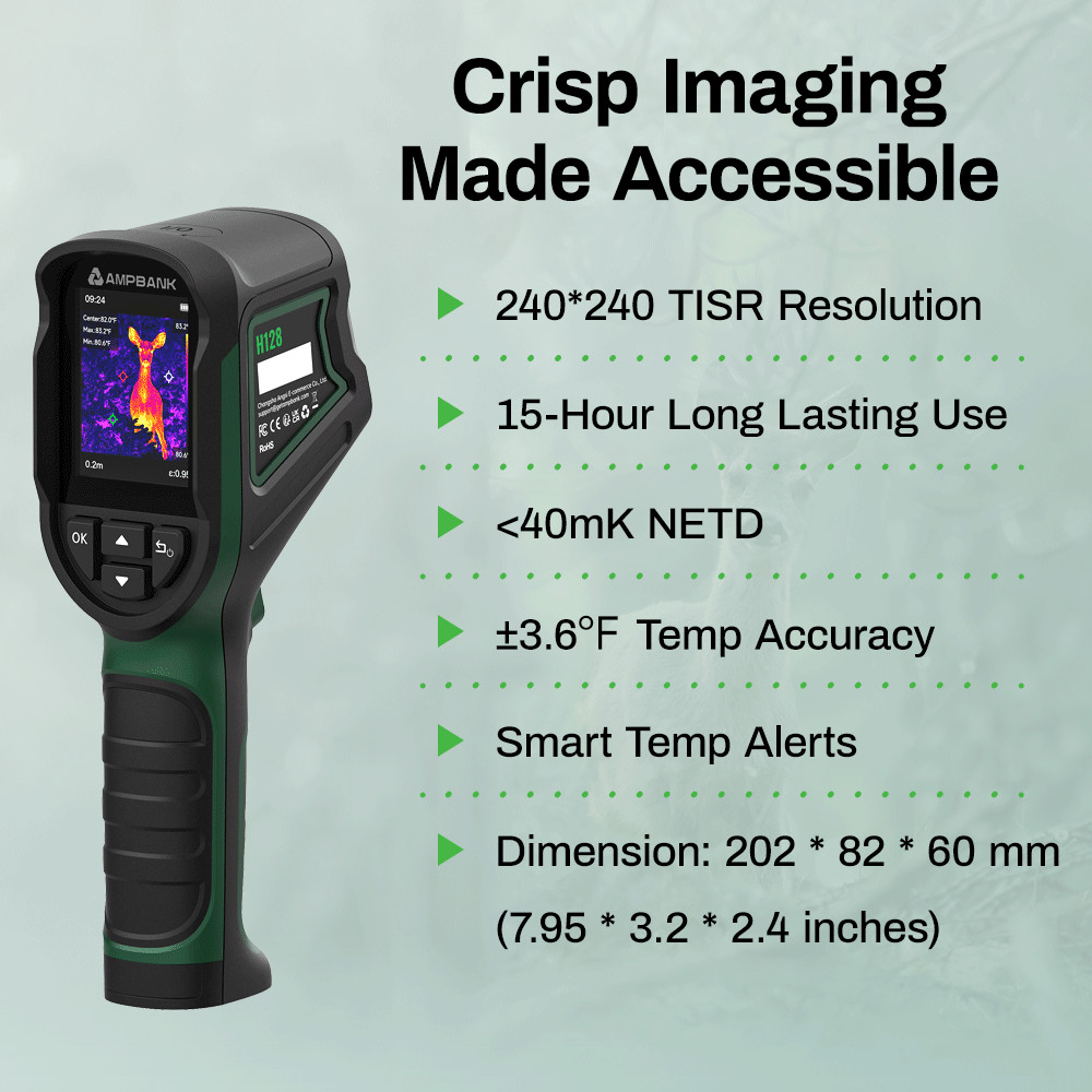 AMPBANK H128 Infrared Thermal Imaging Camera 240x240 IR Resolution for HVAC