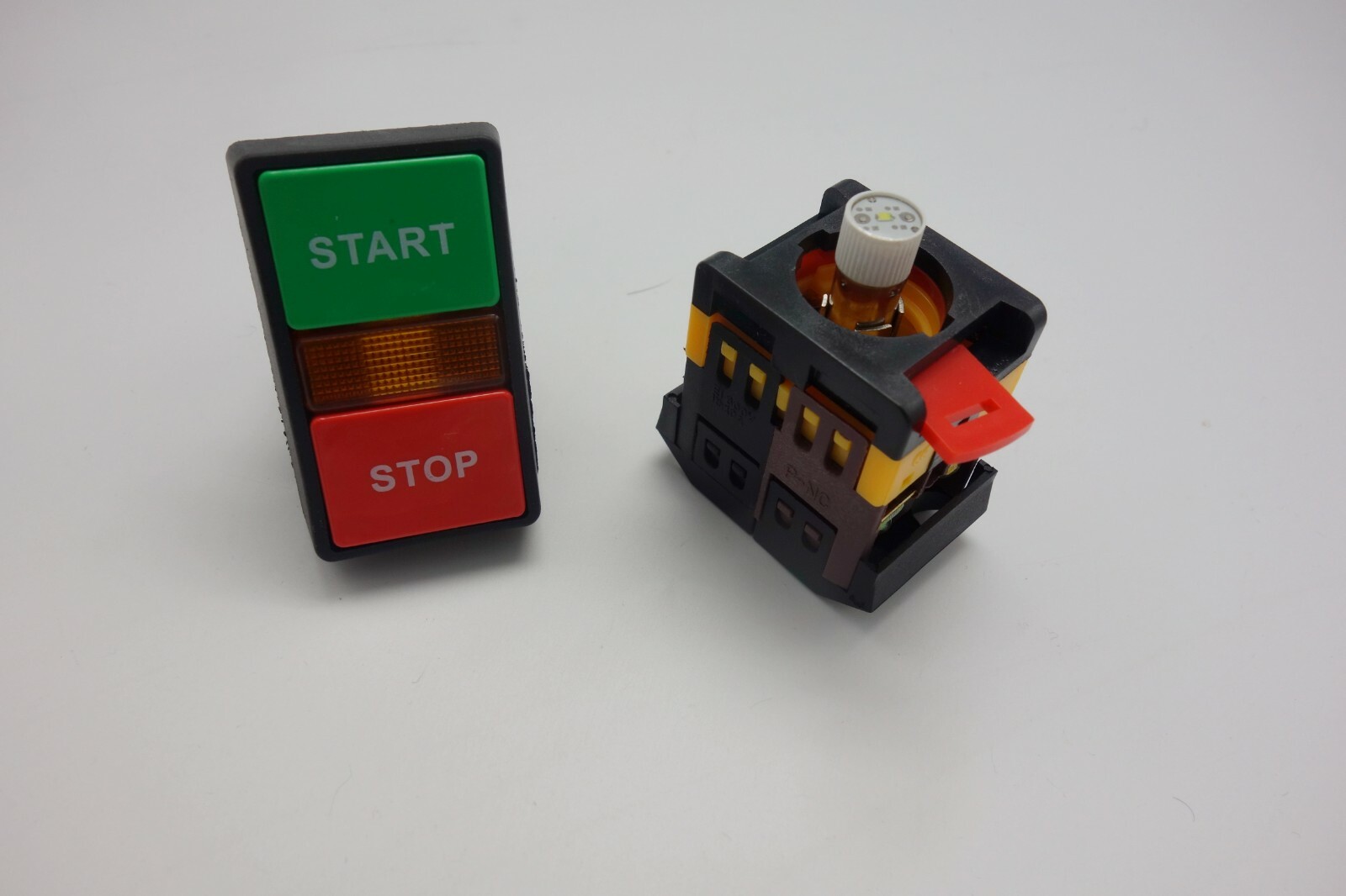 30MM Double head START STOP PUSH BUTTON 120V AC/DC LED illuminated Momentary