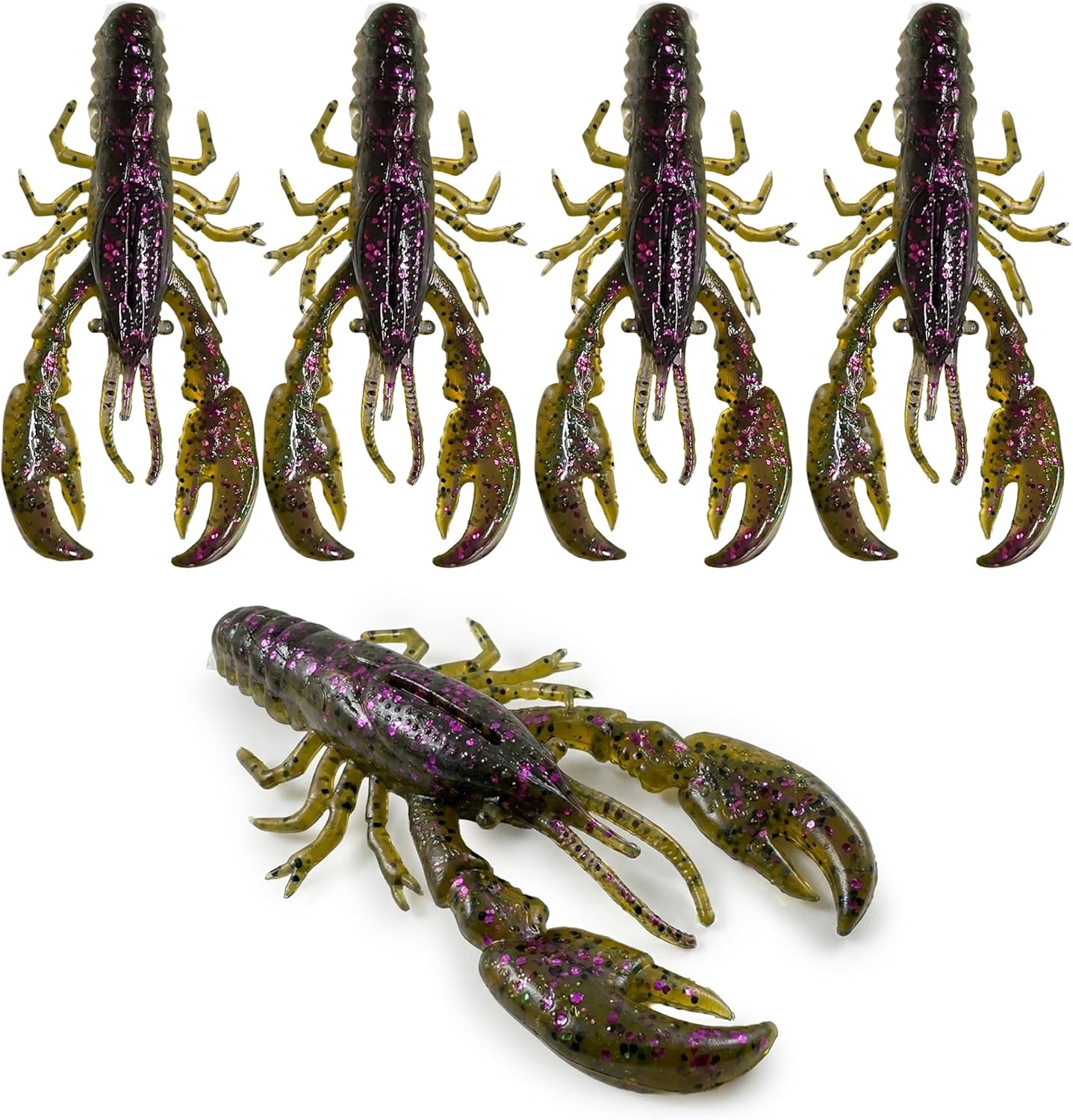 Soft Plastic Craw Bait for Bass Fishing Floating TPE Craw w/ Kicking Claws