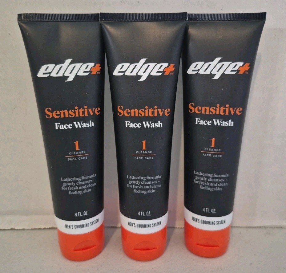 Lot Of 3: Edge Sensitive Face Wash - 4 fl oz Each