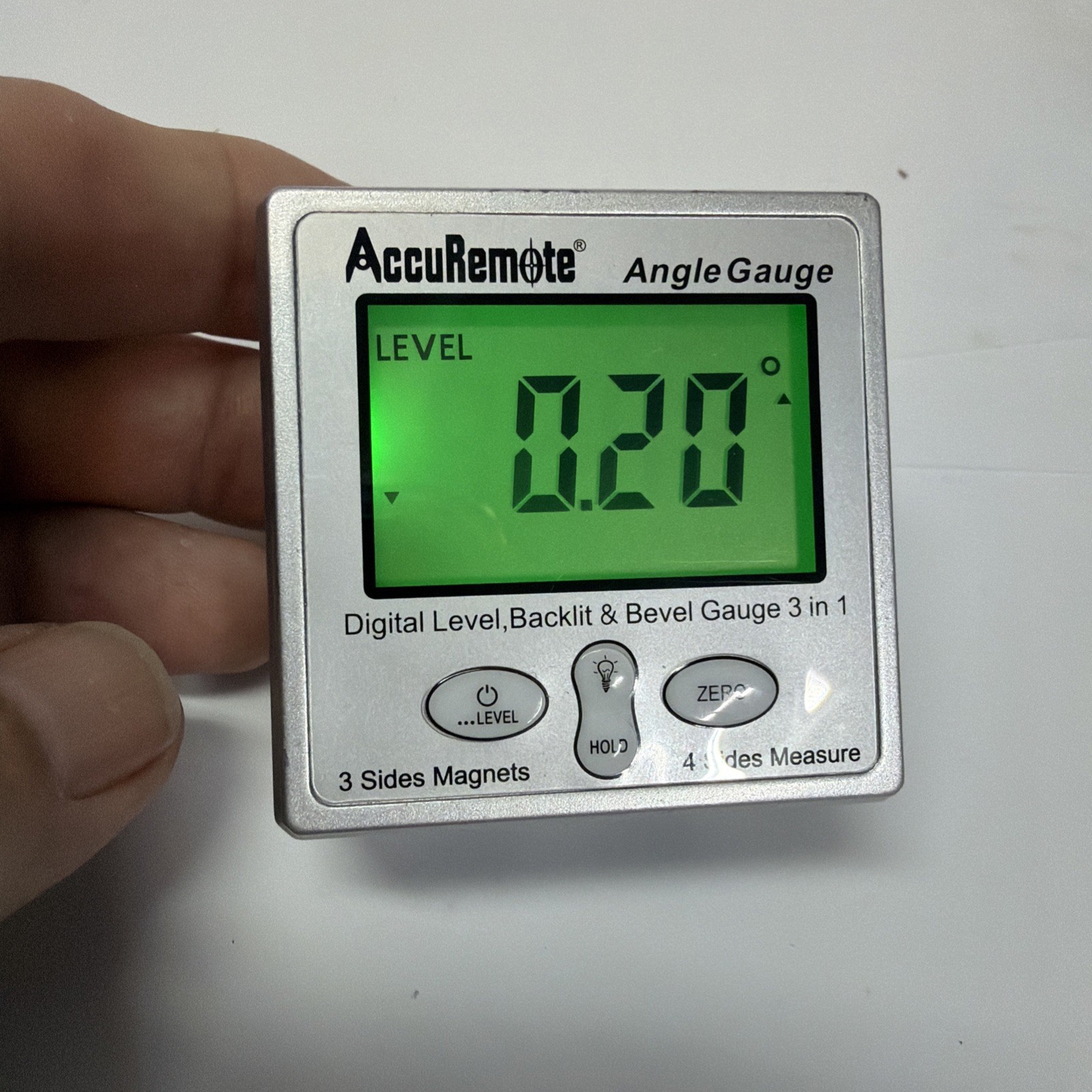 AccuRemote Digital Angle Cube Gauge with LCD Display Level Tilt% and Bevel