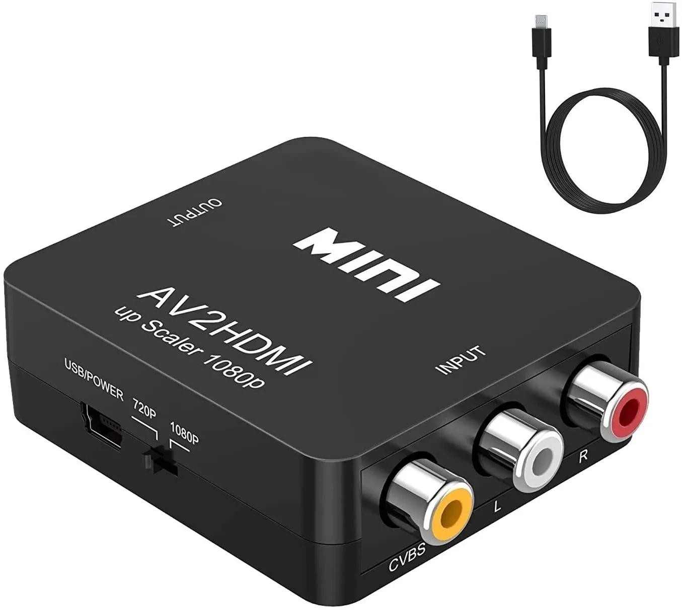 Hd 1080p Rca Av to Hdmi Converter Mini Av to Hdmi Rca Composite Cvbs Video Audio