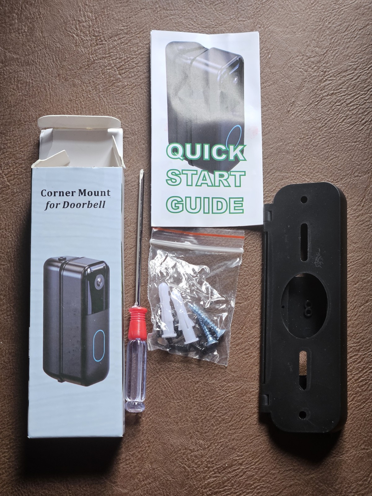 Corner Door Bell Mount New Open Box with Accessories/Tools