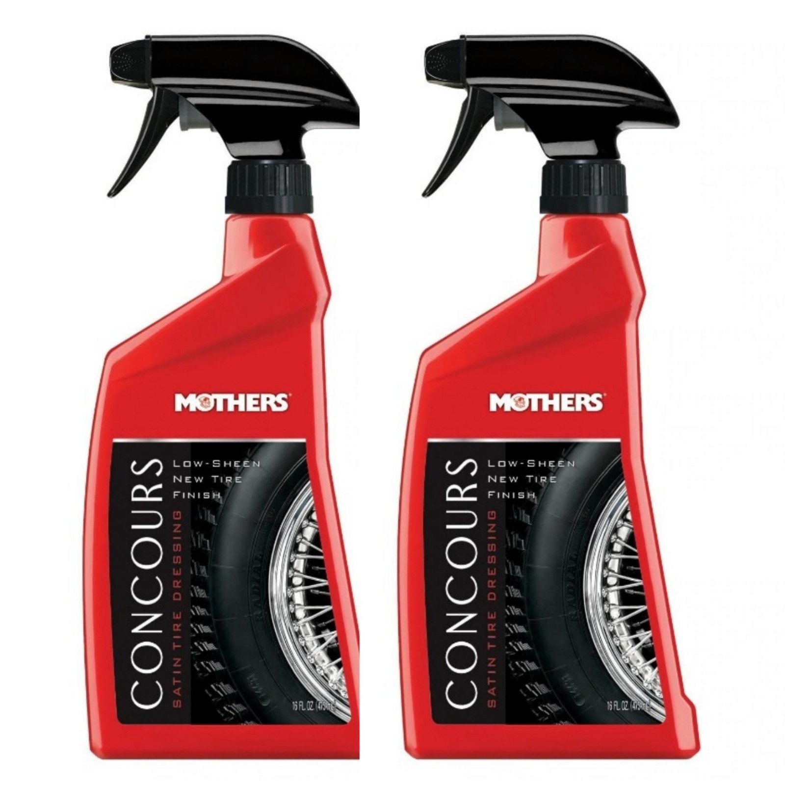 Mothers Concours Satin Tire Dressing 2 Pack  16oz Each Low Sheen New Tire Finish