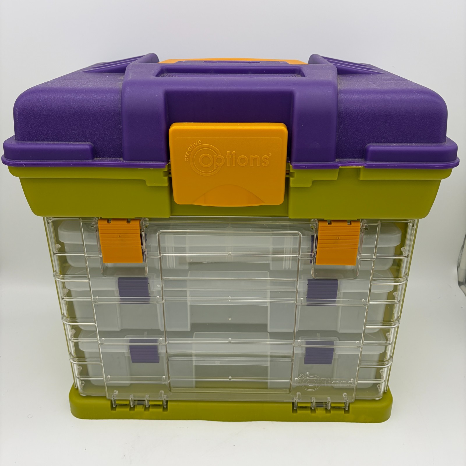 Creative Plano 1373 Multi-Tier Craft Scrapbook Storage Organizer 3 Clear Cases