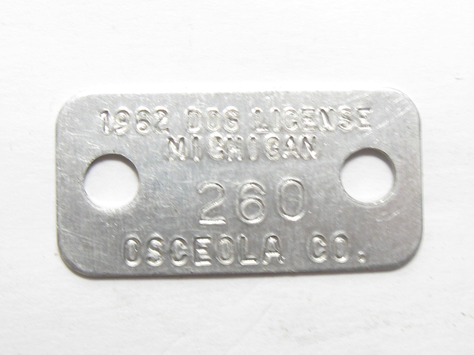 1962 Osceola County Michigan Dog Tax Tag License - #65041