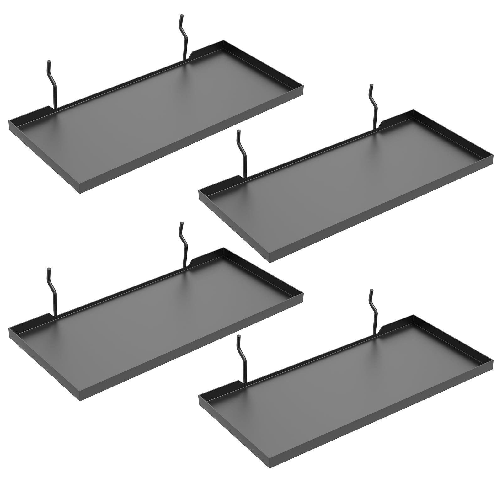 13X6 Inch Pegboard Shelves Set of 4, Metal Peg Board Shelves Accessories, Fla...