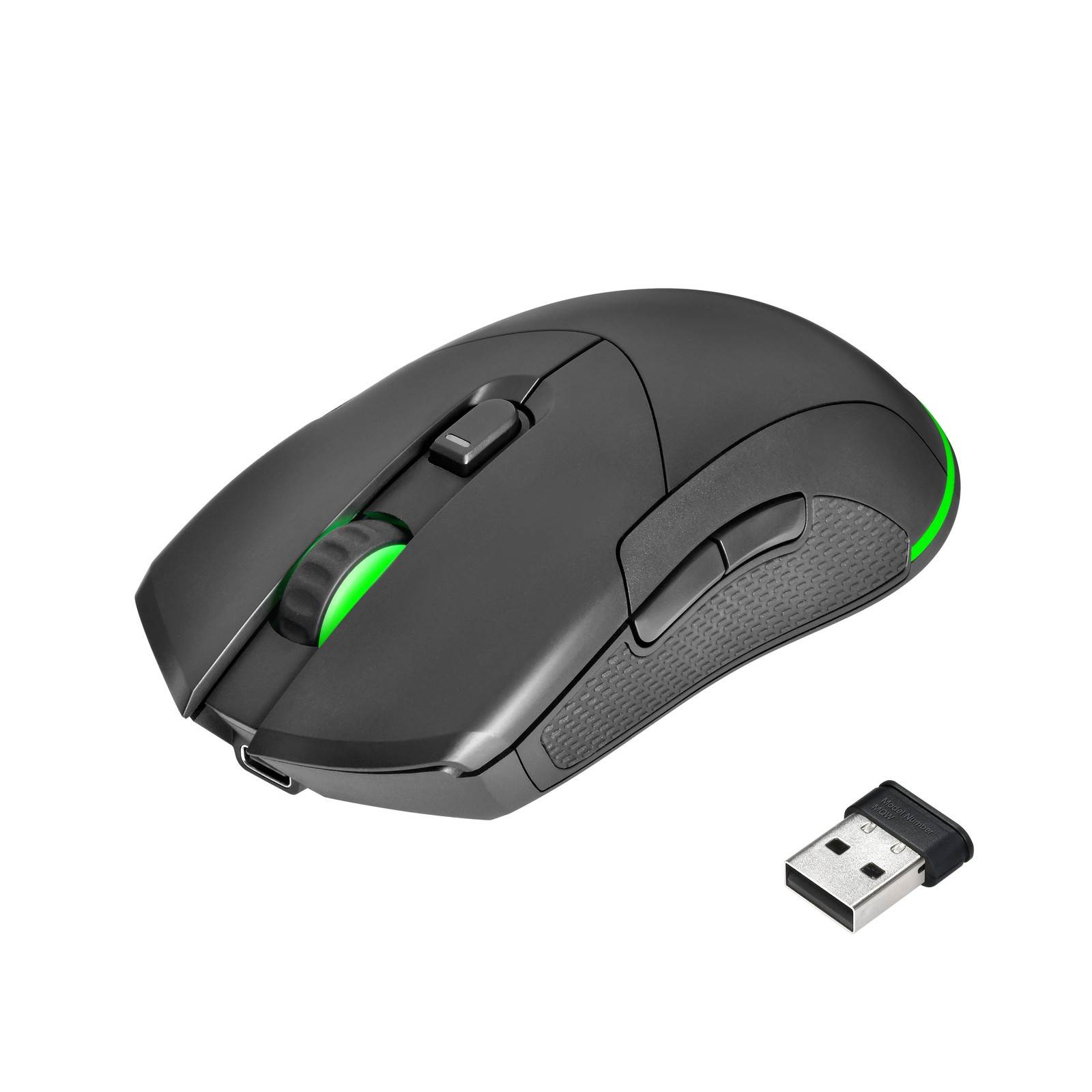 onn Rechargeable Wireless Gaming Mouse with LED Lighting, 8 Programmable Buttons