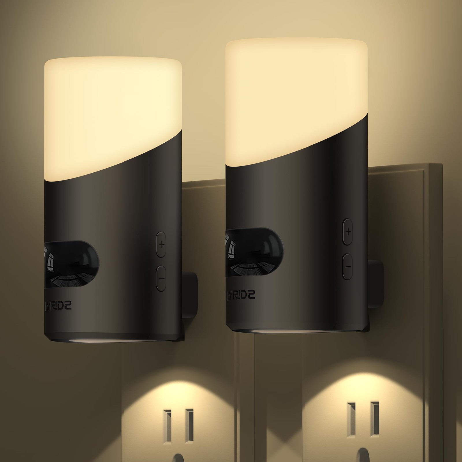 Lyridz LED Night Lights Plug into Wall with Motion Sensor, 1-150LM Dimmable P...