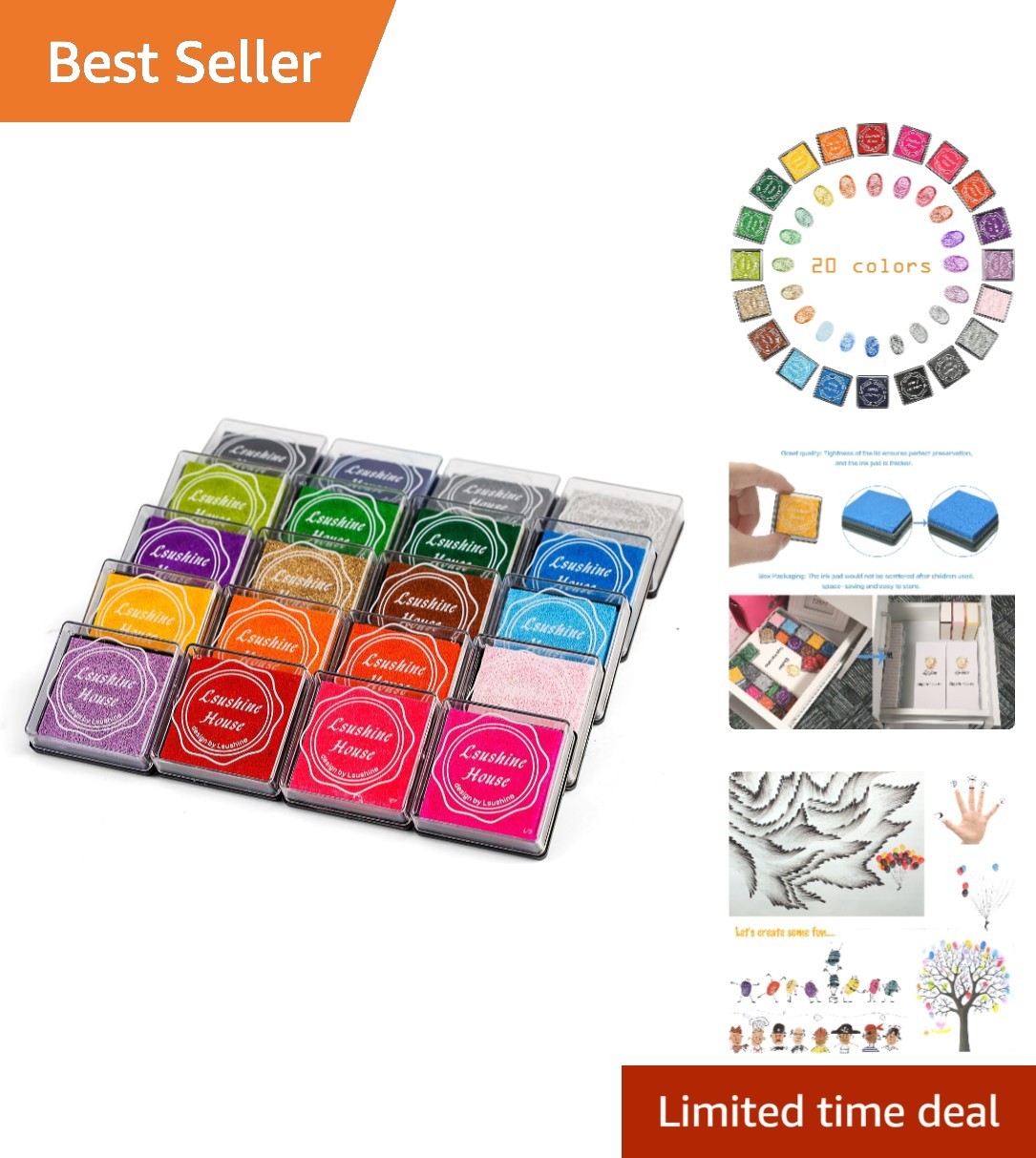 Non-Toxic 20 Color Finger Painting Pads - Perfect for Artistic Adventures