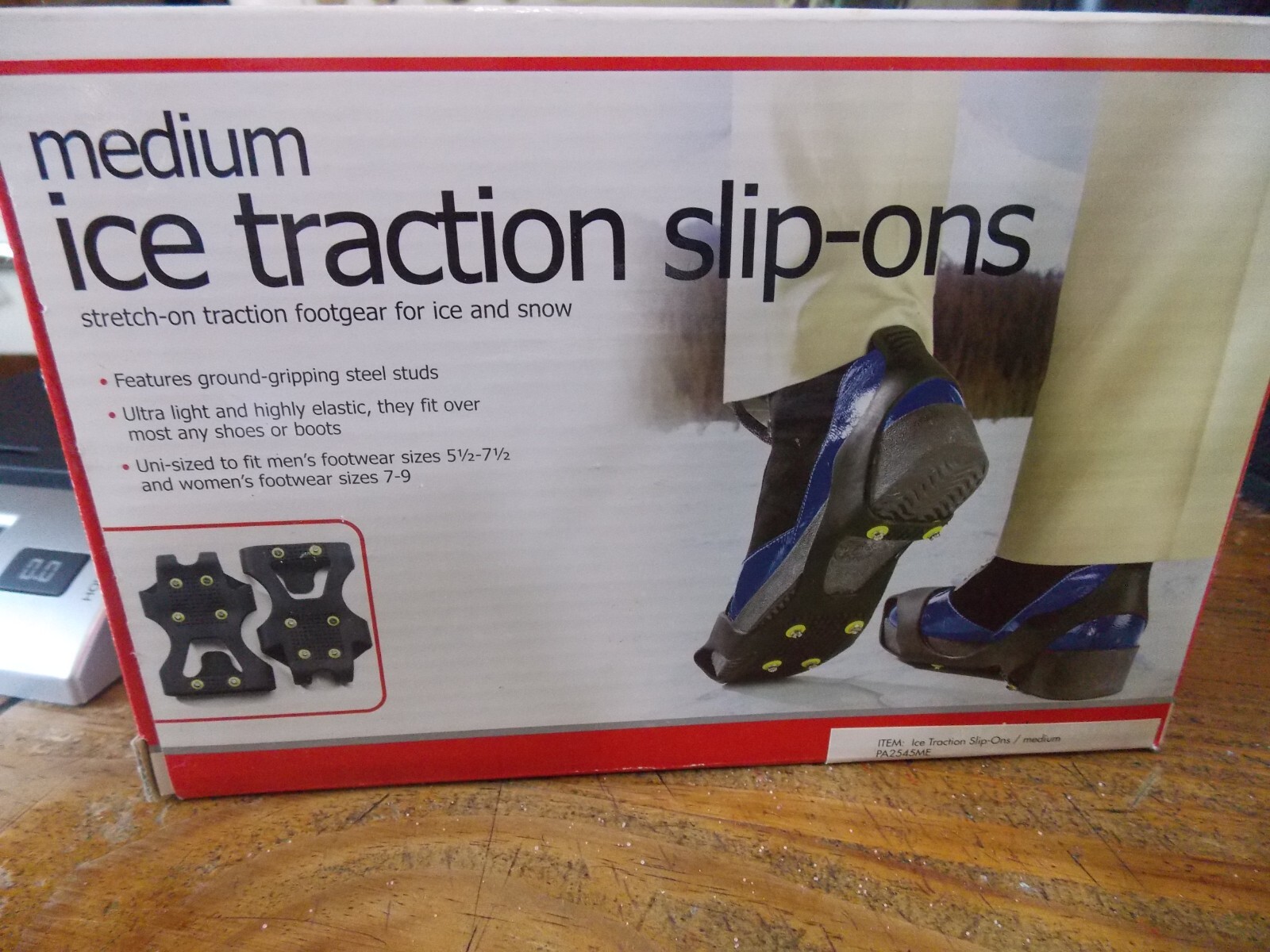 Medium Ice Traction Slip Ons Unisex New Size 5 1/2 to 7 1/2 men, 7-9 women