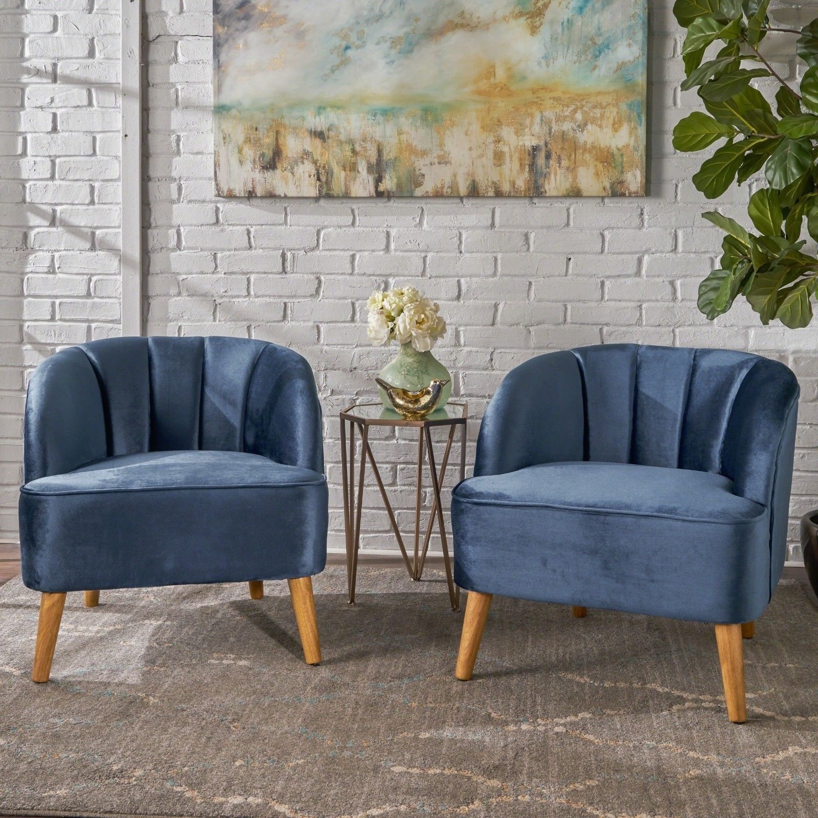 Scarlett Modern New Velvet Club Chairs (Set of 2)