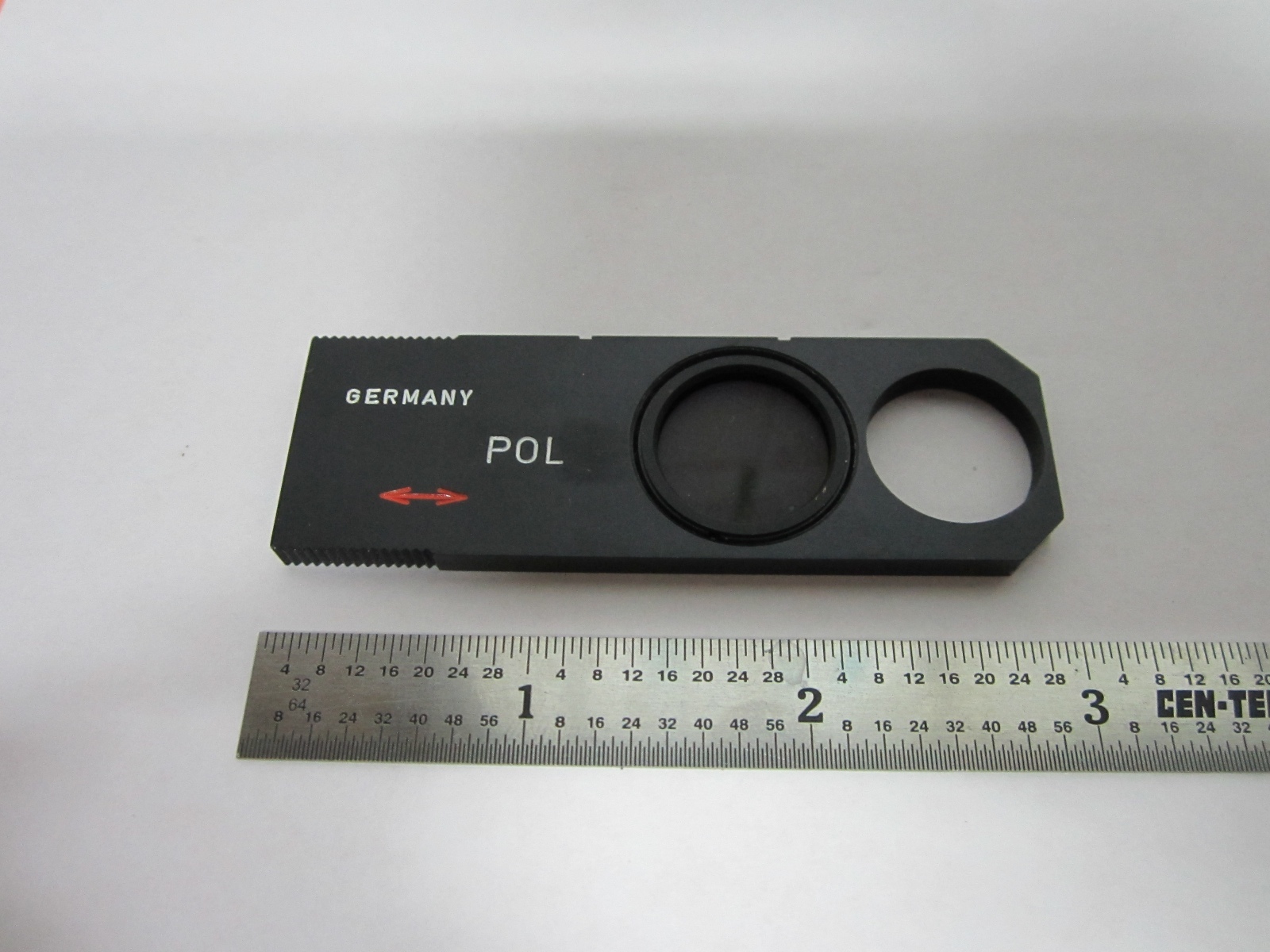 MICROSCOPE PART POLARIZER SLIDE GERMANY POL OPTICS BIN#B1-R-14