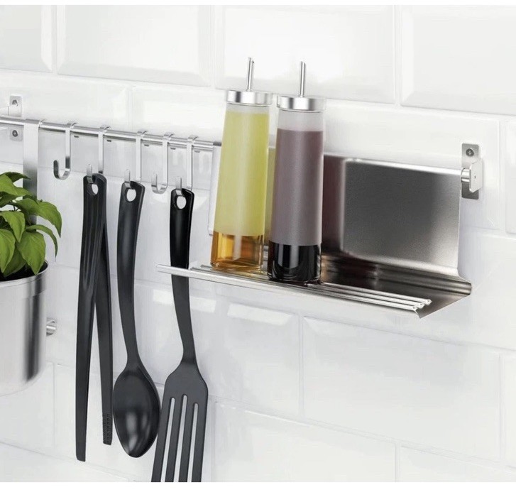 IKEA KUNGSFORS Tablet Stand Stainless Steel Rail or Counter Use 10¼×4¾ In