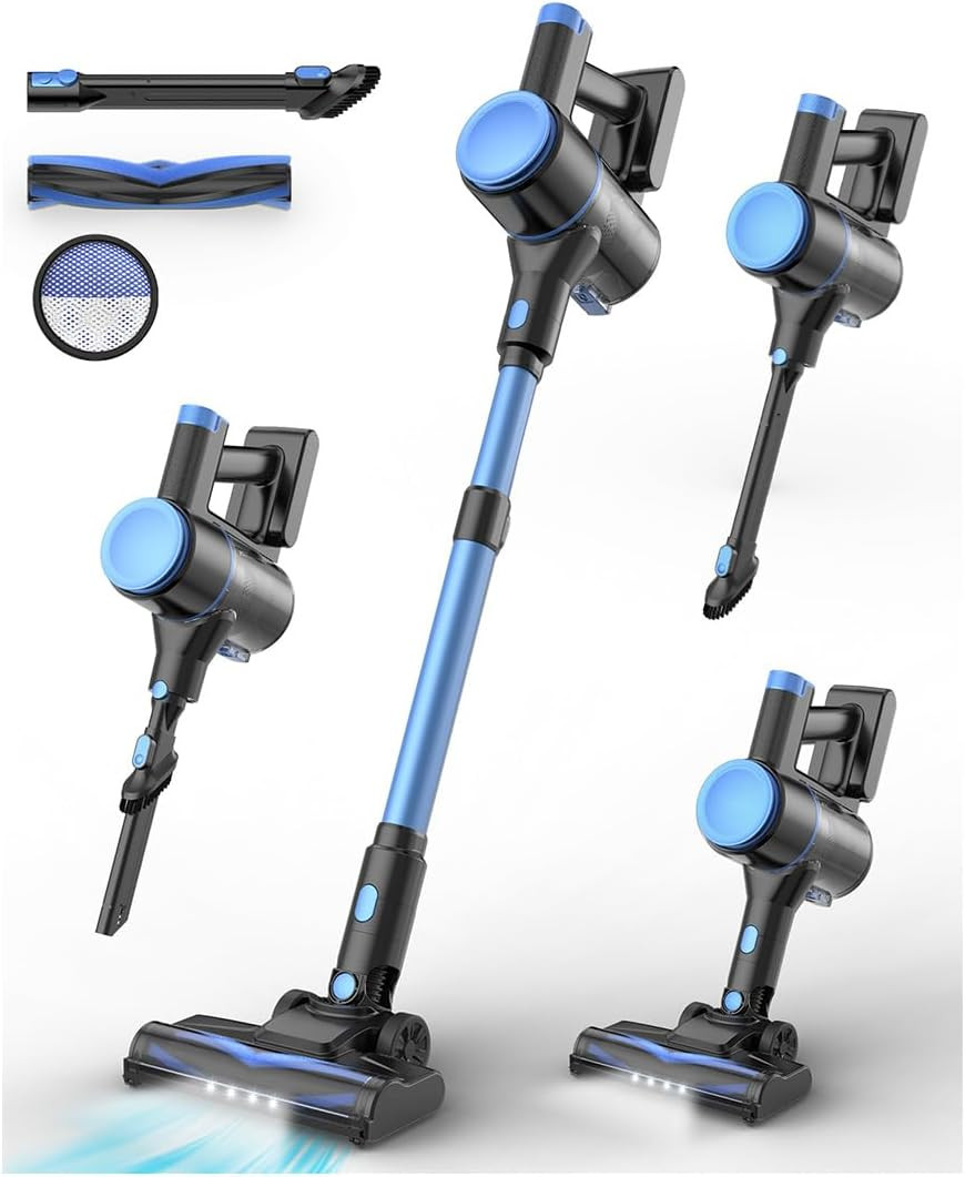 N8 Cordless Vacuum Cleaner,Lightweight Stick Vacuum with Powerful Suction,2200Ma