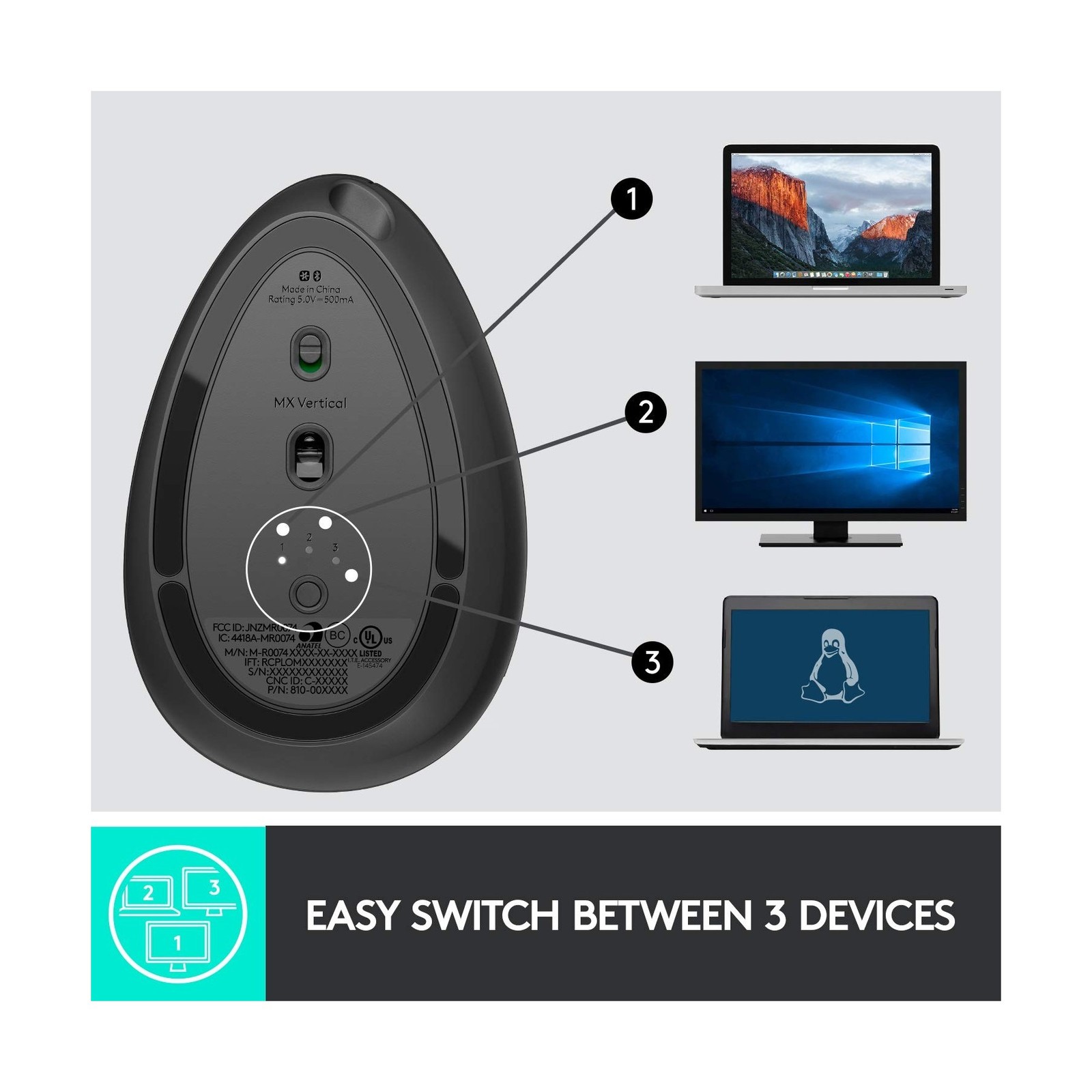 Logitech MX Vertical Wireless Mouse – Ergonomic Design Reduces ... FAST US
