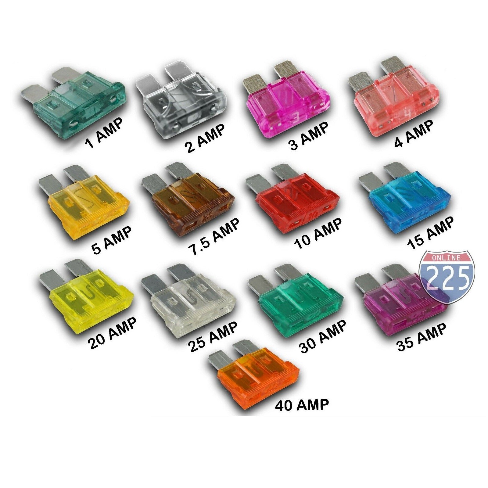 (1A - 40A) ATC ATO APR ATS STANDARD Regular Blade Fuse Car Truck SUV Marine LOT