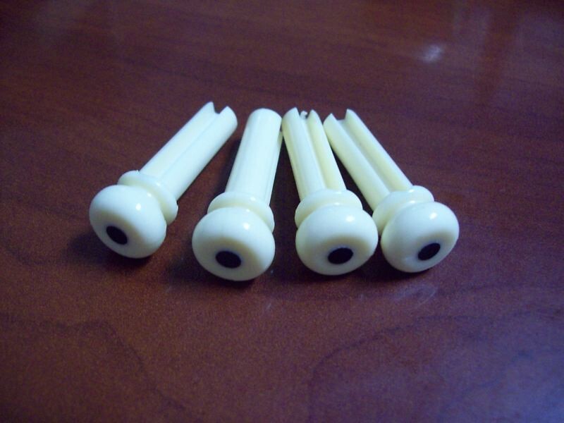 NEW - Set of 4 Bridge Pins For Acoustic Bass - CREAM