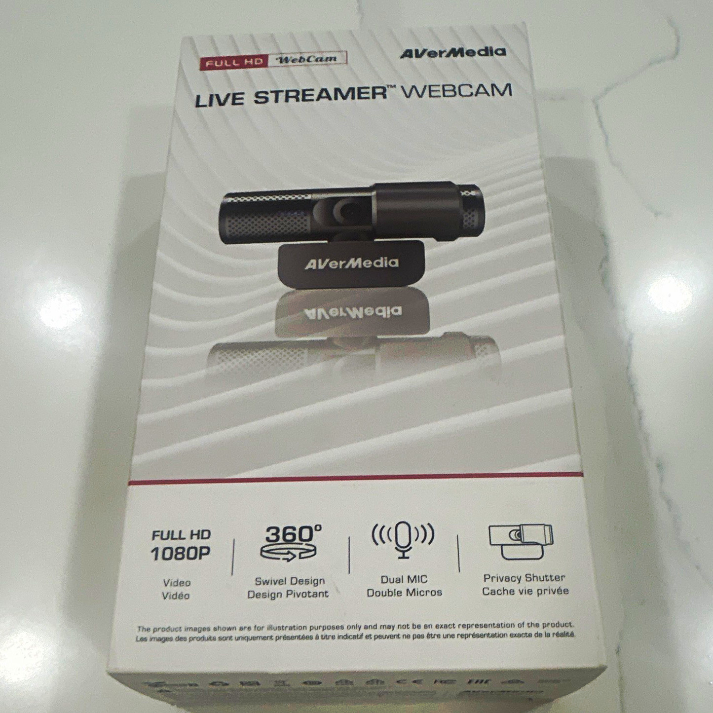 AVerMedia Live Streamer Webcam PW313 1080p 30fps USB 2.0 Dual Mic Shutter