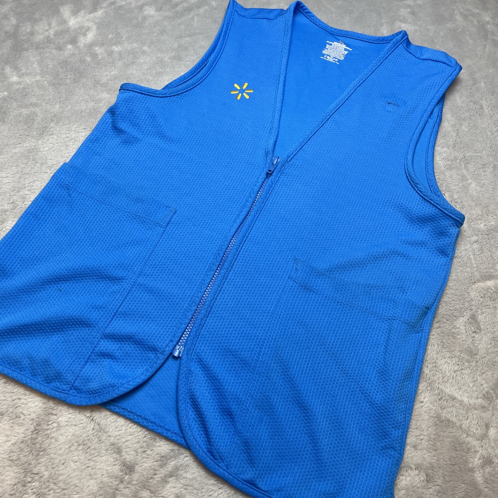 Walmart Womens Associate Employee Vest S (4-6) Turquoise Full Zip Uniform Logo