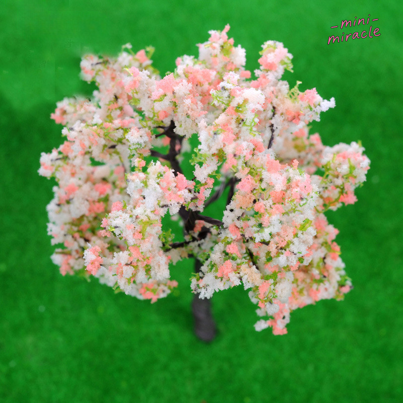 10PC Miniature Garden Plants HO/OO Scale Flower Trees Landscape Table Scenery