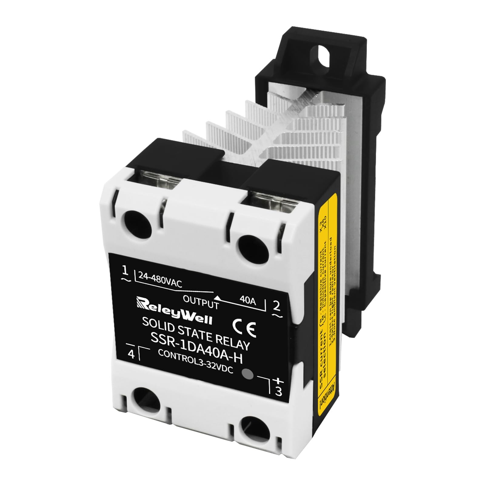 40A DIN Rail Solid State Relay SSR Radiator Input 332VDC Output 24480VAC