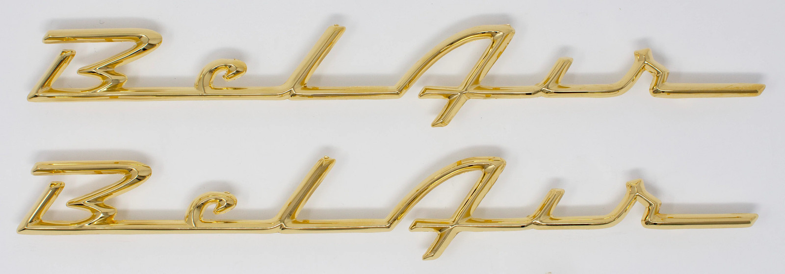 1955-1956 Chevrolet Chevy Bel Air Rear Quarter Panel Script- 24k Gold Tri Five