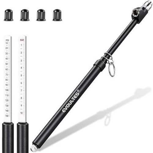 Heavy Duty Tire Pressure Gauge, Straight-On Dual Head Air Pressure Gauge Range 1