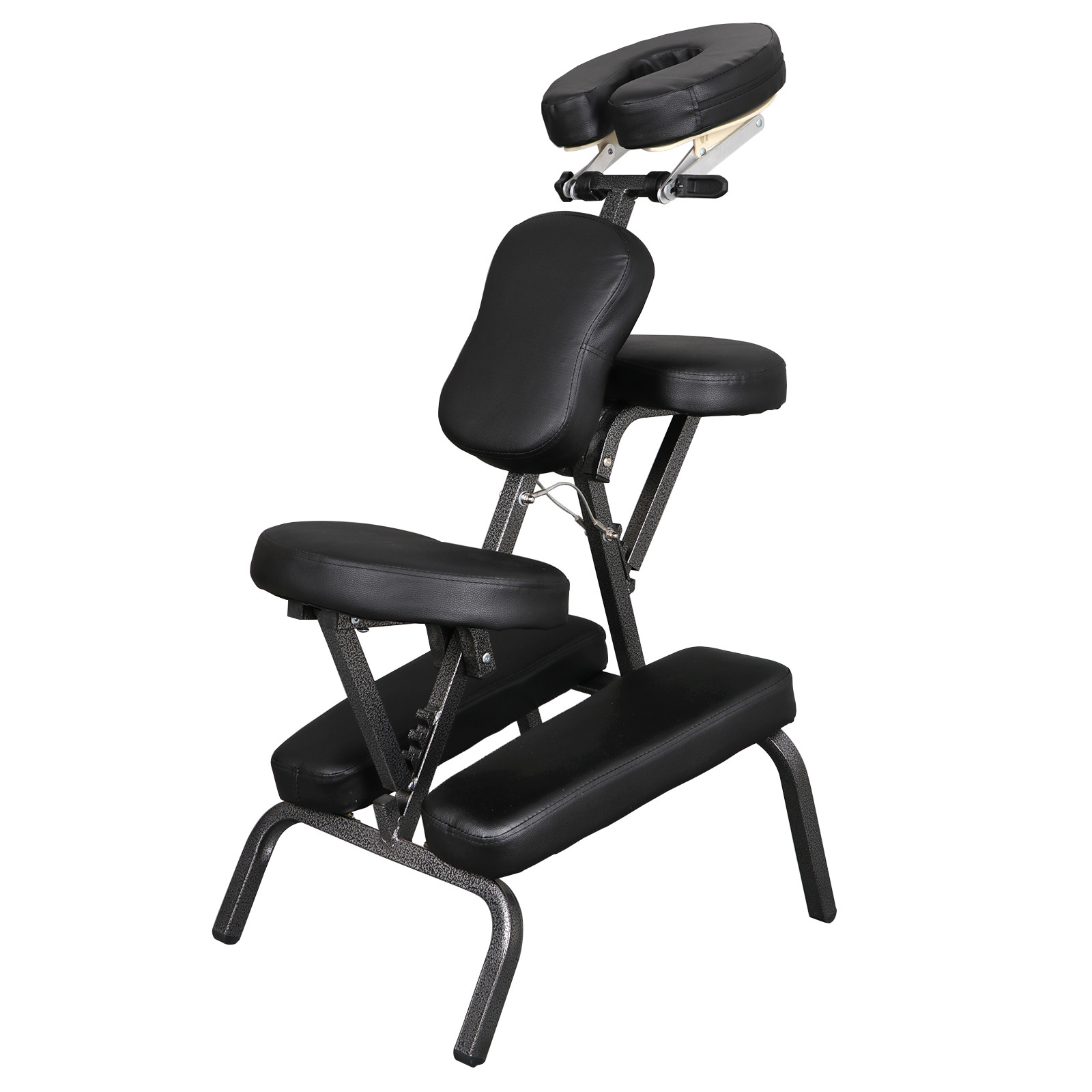 Portable Folding PU Leather Pad Travel Tattoo Salon Beauty Massage Chair Black