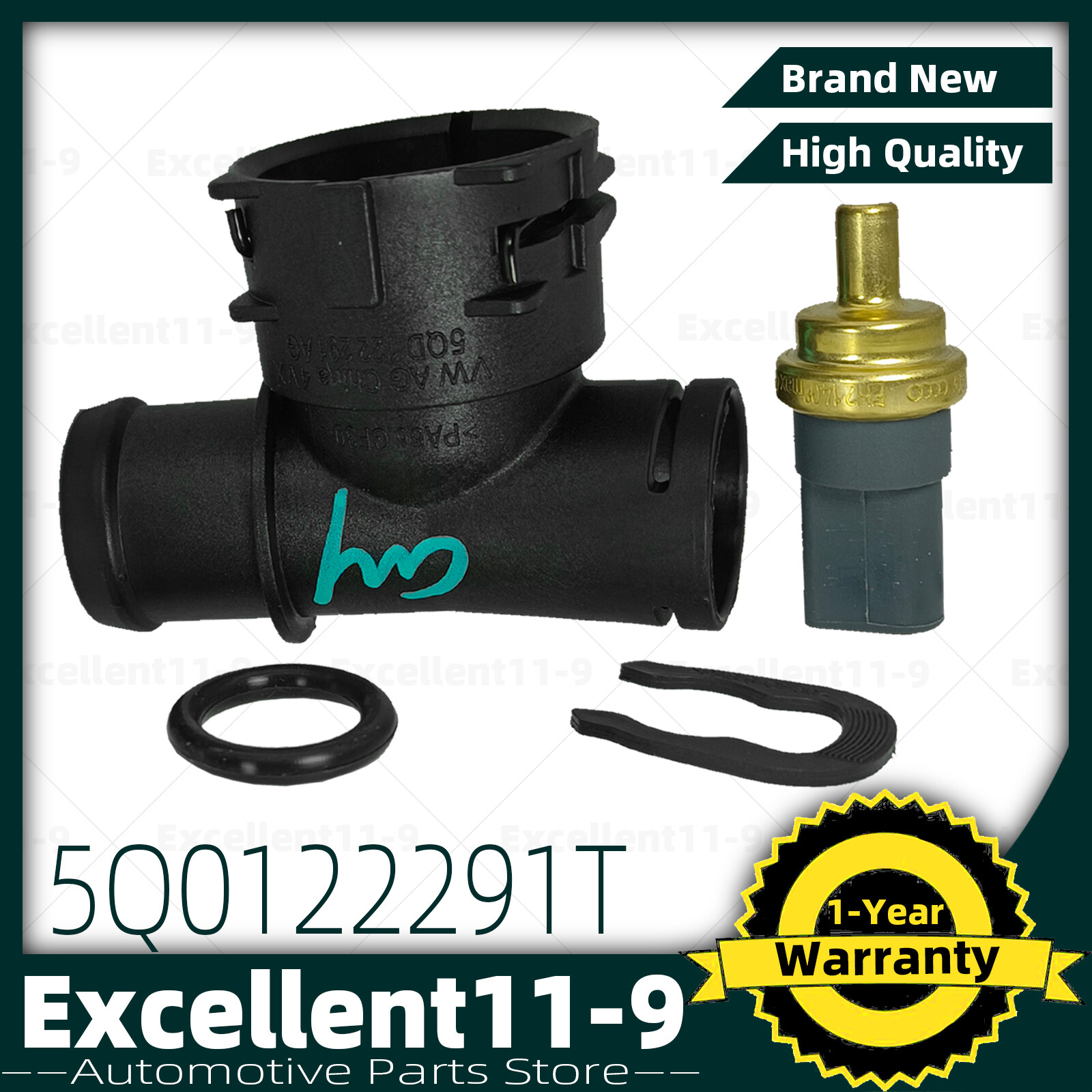 Lower Right Radiator Coolant Flange Kit For AUDI A3 Q2 Q3 TT VW Jetta Golf GTI