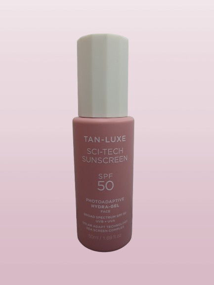 TAN-LUXE SCI-TECH SUNSCREEN SPF 50 PHOTOADAPTIVE HYDRA GEL FACE 1.69 OZ NWOB