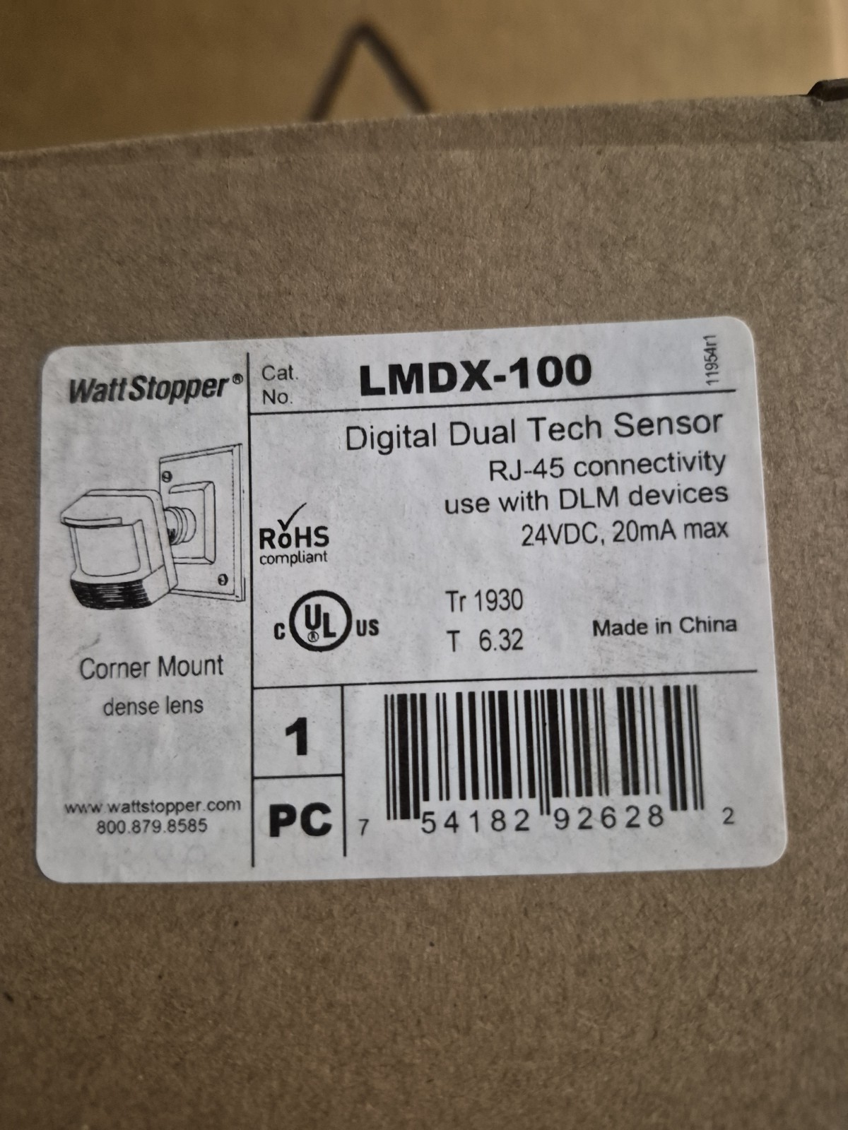 Wattstopper, LMDX-100, Digital Dual Tech Sensor